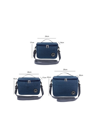 Termal Öğle Yemeği Kutusu Çantası Dayanıklı Su Geçirmez Ofis Soğutucu Kayışlı Öğle Yemeği Kutusu S Siyah Siyah