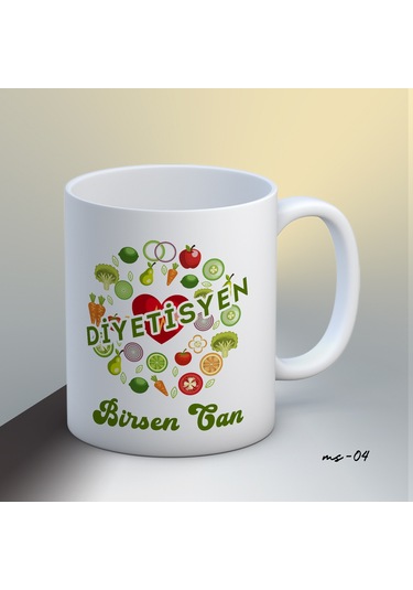 Kişiye Özel Diyetisyen Temalı Kupa Bardak Beyaz