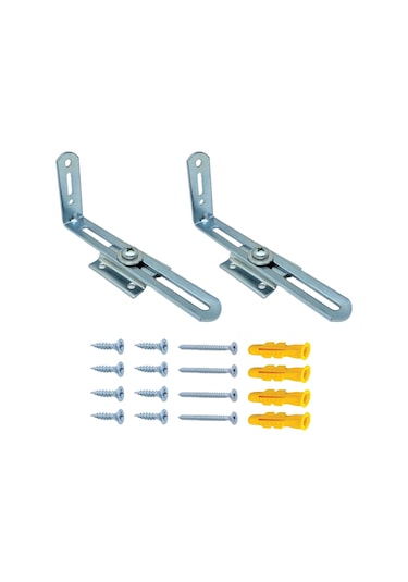 2 Ad. Metal Ayarlı Ağır Yük Deprem Dolap Sabitleme Aparatı Seti - Mobilya Gardırop Duvar Sabitleyici