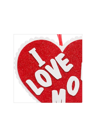 I Love Mom Simli Eva Sarkıt Kalp Süs - 32 Cm