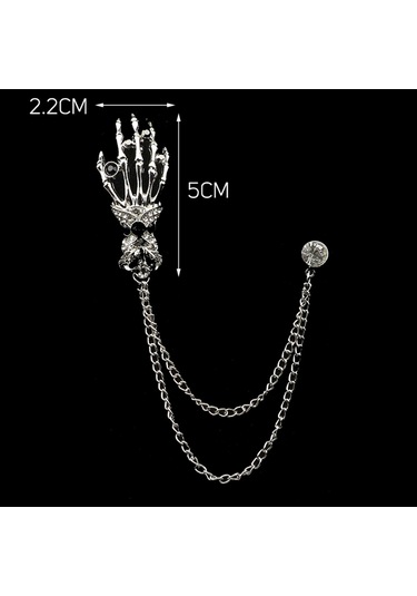 Yeni Retro Erkek Kostümü Pantolon Zincir Yafak Iğne Ejderha Geyik Taç Kafatası El Broşu 17 17 Çok Renkli