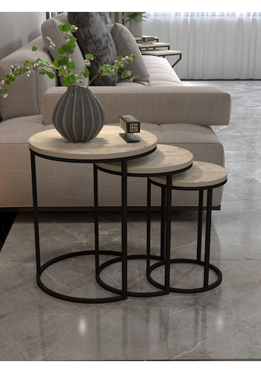 Zigon Sehpa C Lüx Traverten Ekru