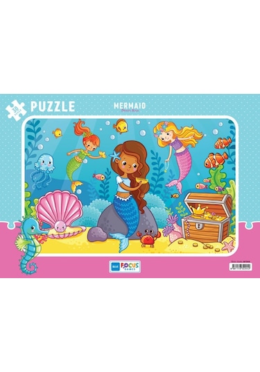 Blue Focus Deniz Kızı 30 Parça Frame Puzzle Kız Çocuk