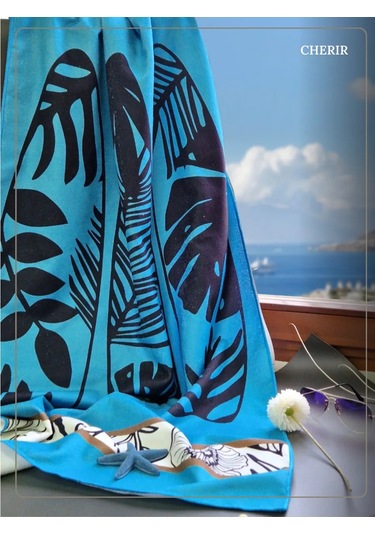 Cherir Mikrofiber Plaj Havlusu 399264848 Mavi-turkuaz