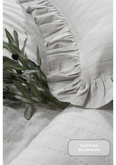 Elart Romantic Nevresim Takımı Çift Kişilik Lastikli Çarşaf 200x220 Cm Gri Gri