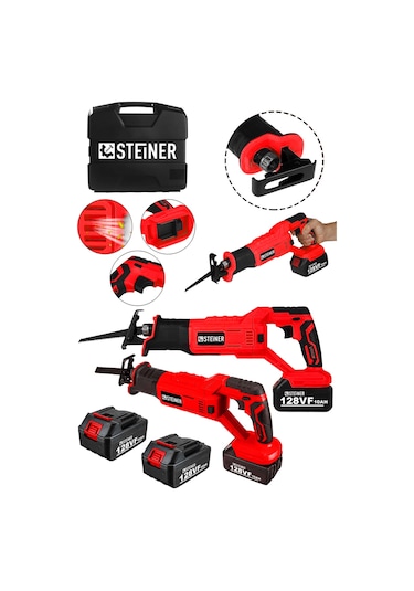 Steiner 128 Vf 10 Ah Kömürsüz Motor Akülü Tilki Kuyruğu Kırmızı