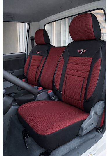 Kia Bongo Koltuk Kılıfı 2+1 Jakar Kumaşlı Ortopedik Kırmızı Siyah