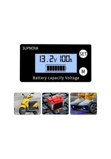 Dinosaurs F Fityle Araba Lcd Akü Kapasitesi Monitör Gerilim Ölçer Dc 8 V-100v Araba Araç Için -, 61x33x15mm Style1