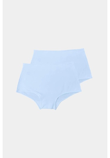 Malabadi 1053 2'li Paket Kadın Modal Geniş Kenarlı İz Yapmayan Slip & Külot Beyaz