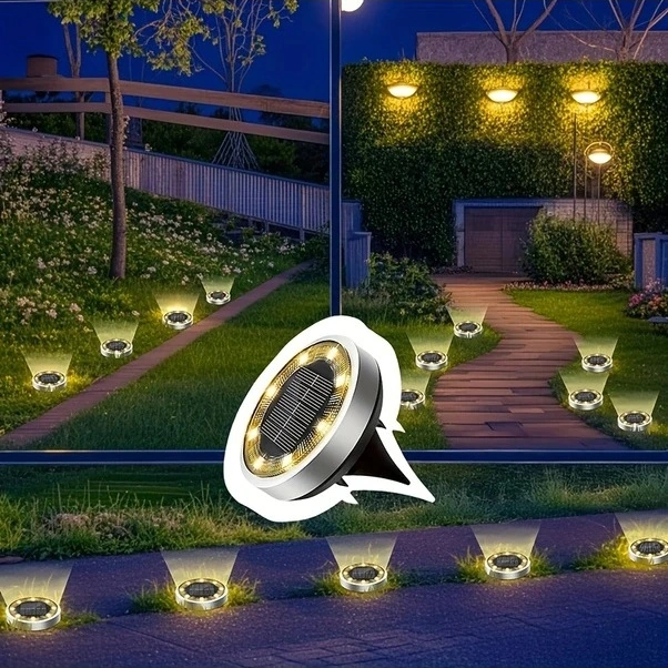 Trendooze 6 Adet Mini Solar Bahçe Aydınlatma Yer Lambası 8 Led Beyaz Işık, Bahçenizi Güzelleştirin Beyaz Işık