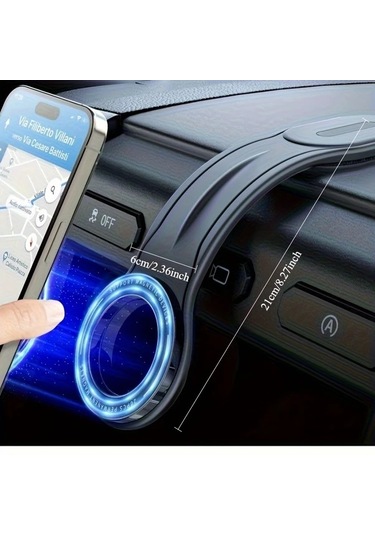 Primepickings Black- Manyetik Araç Telefon Tutucu Çıkarılabilir Bükülebilir Kol