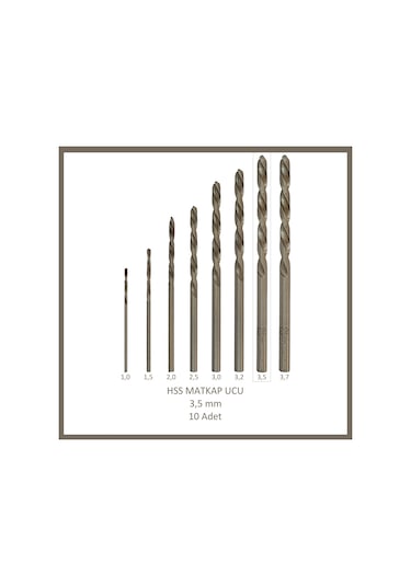 Hss Matkap Ucu 3,5 Mm, Metal, Ahşap, Plastik İçin 10 Adet