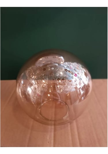 Bal Renk Glop Cam - Avize Fanusu - 15 Cm Çap - E27 Ampul Uyumlu