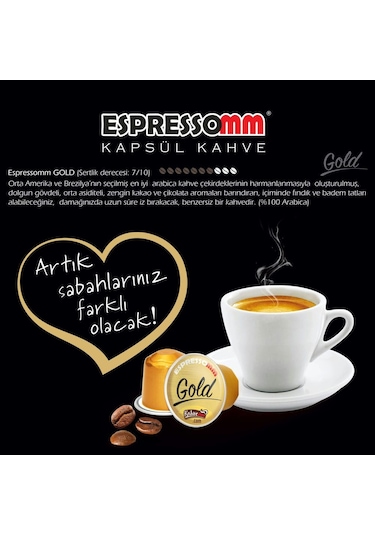 Espressomm® Premium Gold Alüminyum Kapsül Kahve (50 Adet) - Nespr