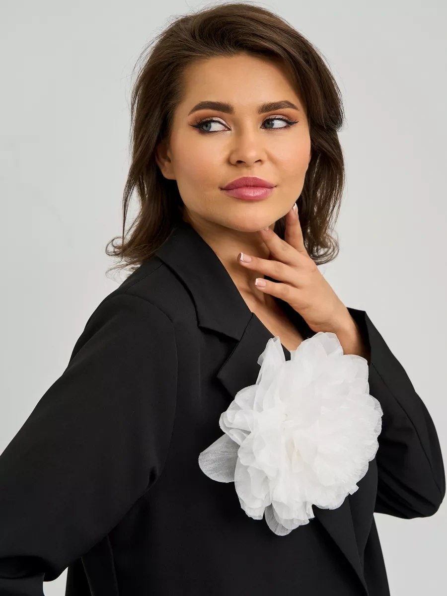 Labbıje Büyük Broş Kumaş Çiçek Fiyonk 225129735 Beyaz