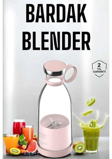 Bardak Blender Smoothie Meyve Sıkacağı Şarjlı Cam Taşınabilir