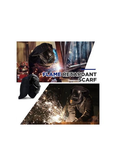 2-piece Kaynak Kask Kapak Ve Kask Önlük Seti, Kaynak Aksesuarları Ile Navy Blue