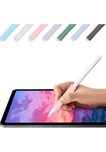 Apple Pencil 1-2 Nesil Pro Usb-c Uyumlu Soft Yumuşak Silikon Kalem Tutucu Zarif Ve Rahat Kullanım Pembe