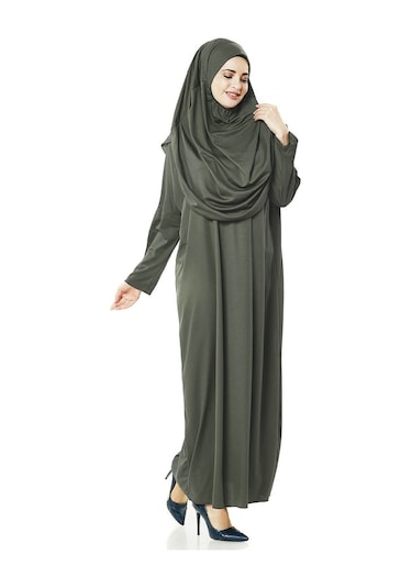 Tek Parça Namaz Elbisesi - Haki - 5015 001