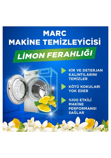 Marc Çamaşır Makinesi Temizleyici & Koruyucu Kireç Önleyici Limon Ferahlığı 2 x 500 ML