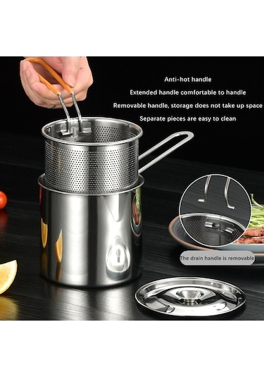 Novahub Suntek Derin Kızartma Tencere - Fırça Ve Olmadan Kullanım Gümüş