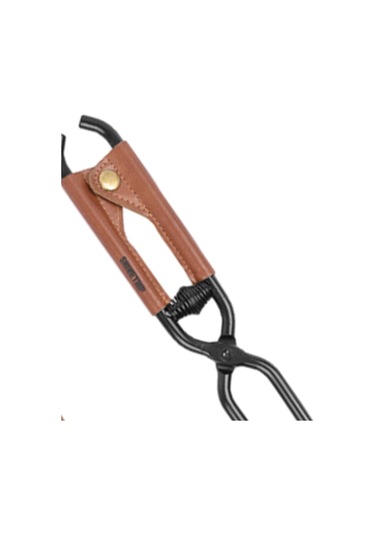 Homyl Kamp Ateşi Maşası Şömine Pu Deri Saplı Ve Kollu Siyah Ve Kahverengi Siyah - Kahverengi