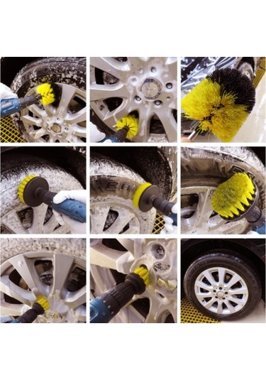 Matkap Ucu Temizleme Fırça Seti, 3'lü Matkap Ucu Fırça Seti, Matkap Ucuna Takılan Çok Amaçlı Temizlik Fırça Seti, Zorlu Kirler İçin Çok Renkli