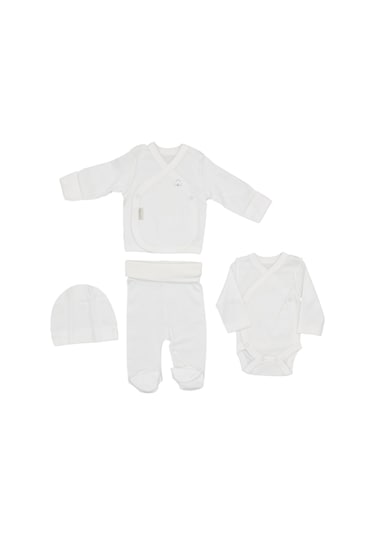 Ciccim Baby Prematüre 4'lü Bebek Zıbın Seti 4948 Ekru