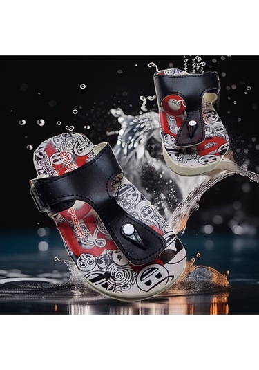 Günlük Parmak Arası Emoji Detaylı Plaj Terliği 001