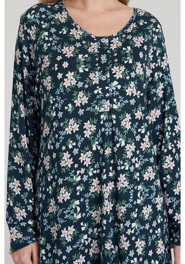 Kadın Uzun Kol Lacivert Gecelik C1t2n6o1 001