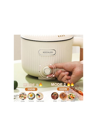 Kochler jj18b-1 600 W 1.6 L Buharlı Ve Yağda Pişirme Özellikli Elektrikli Tencere