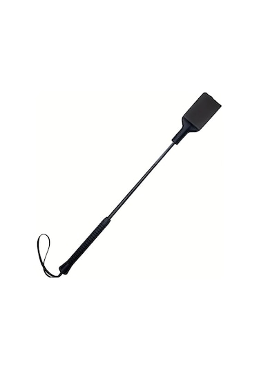 Elmpaly Siyah 1 Adet Binicilik Kamçısı Çift Vuruşlu Pu Deri At Kamçısı Siyah