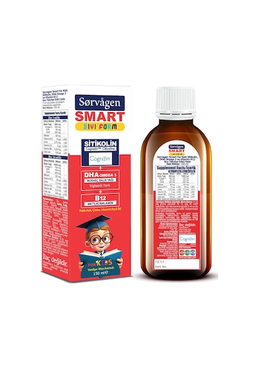 Sorvagen Smart Kids Sitikolin Sıvı Form B12 150 ML