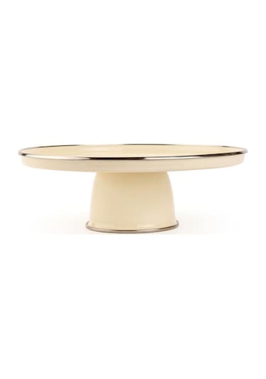 Mien Emaye Büyük Servis Standı - Krem - 31x11 Cm Krem
