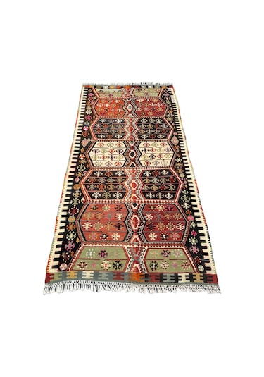 El Dokuma 155x300 Kök Boya %100 Yün Çift Kanat Malatya Kilimi