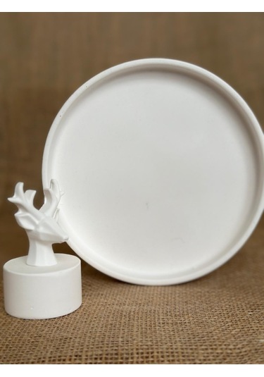 Geyik Heykeli İle Dekoratif Sunumluk, El Yapımı, Hediyelik, Ev Dekoru