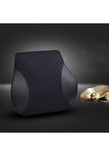 Sones Dört Mevsim Nefes Alabilen Hafızalı Köpük Araba Bel Yastığı Polyester Yastık Siyah