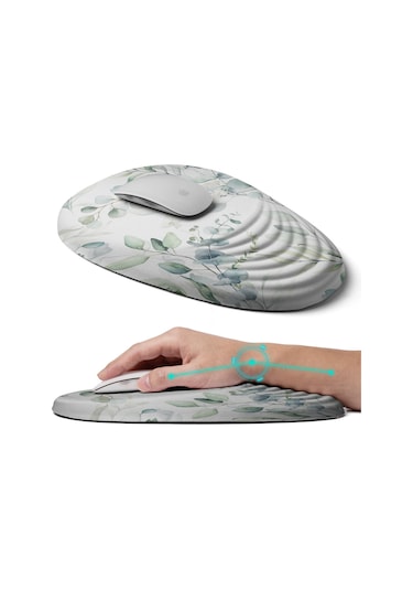 Bilek Destekli Ergonomik Mouse Pad, Karpal Tünel Ağrısını Gideren Mouse Pad, Kaymaz Pu Tabanlı Tam Hafızalı Köpük Mouse Pad, Kablosuz