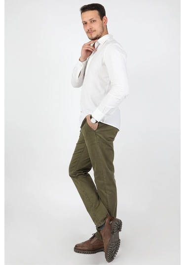 Erkek Fleto Cep Gabardin Pantolon Yeşil