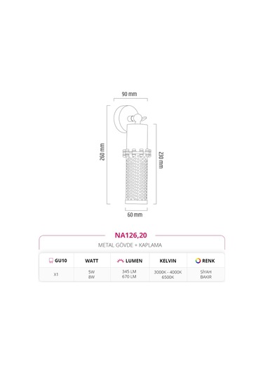Nevo Iç Mekan Aplik Na126,20 Bakır