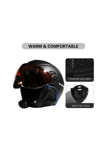 Moon Turuncu Kayak Kaskı Ayrılabilir Buğu Önleyici Gözlüklü Kalıp Y18474c-l L Turuncu