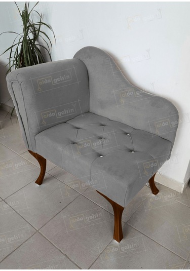 Yeni Model Tekli Köşe Koltuğu Josefin Bench Ceviz Ayak Laci