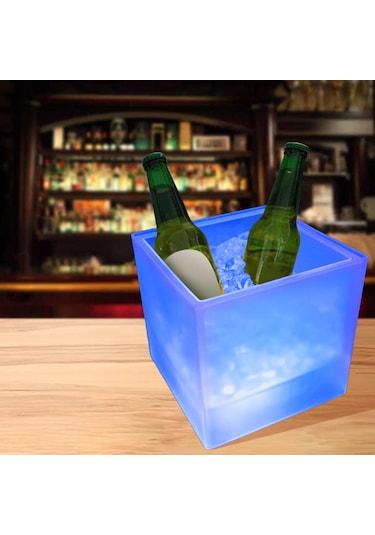 Homyl 3.5l Çift Katmanlı Buz Kovası Şarj Edilebilir Şarap Mavi1 Çok Renkli