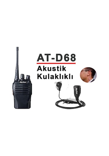Anytone AT-D68 El Telsizi 2 Adet + Akustik Kulaklık 2 Adet