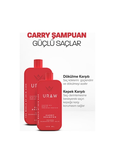 Uraw Carry Yoğun Saç Dökülmesine Karşı Bakım Şampuanı 400 ML
