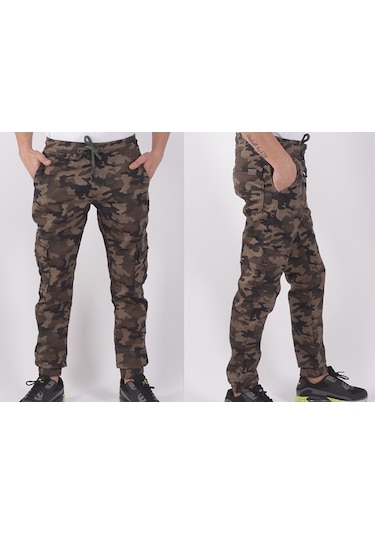 Black Steel,Bel-Paça Lastikli,Cepli Kamuflaj Pantolon-91000