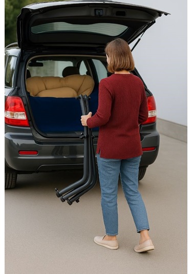 Armegeda Ekru Renk Metal Minderli Sandalye Katlanabilir Dayanıklı Rahat Bahçe Balkon Kamp Kafe Yeşil