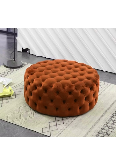 Deccostil Kapitoneli Yuvarlak Kapitoneli Puf/Orta Sehpa