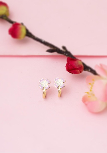 Bilezikci Yoncalı 14 Ayar Altın Çocuk Küpesi Sarı Altın