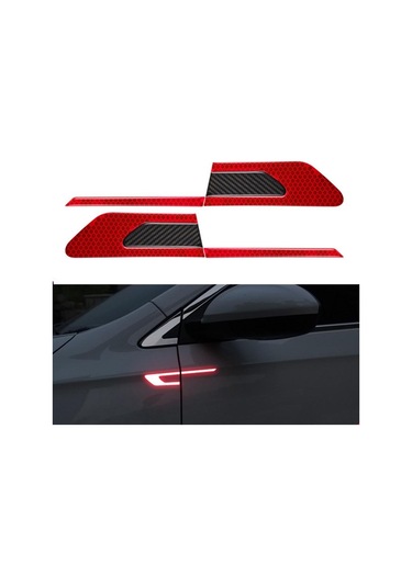 Kırmızı 6 Adet/takım Araba Yansıtıcı Çıkartmalar Çizilmez Güvenlik Uyarı Etiketi Kamyon Oto Motor Dış Dekoratif Aksesuarları 2pcs